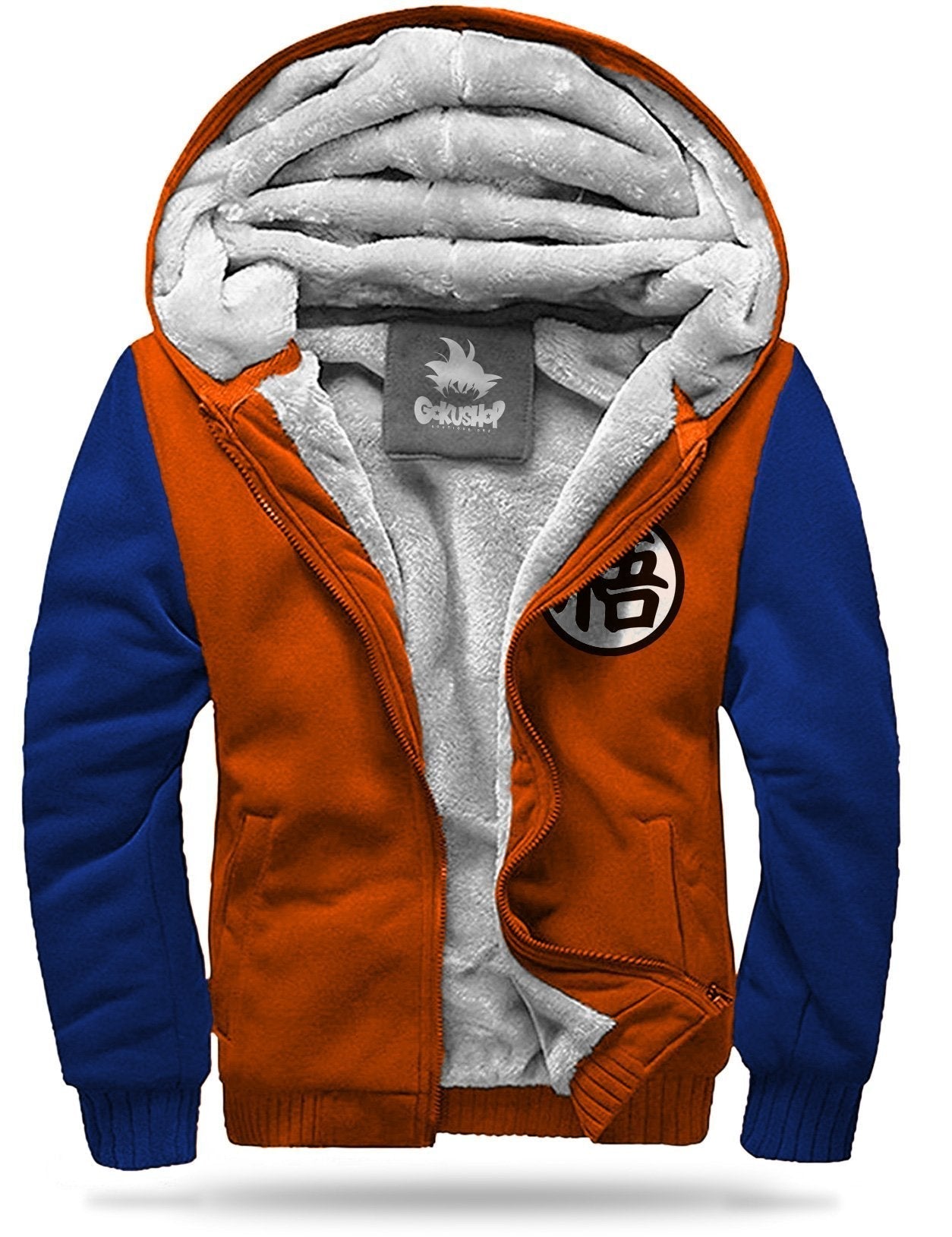 Veste Polaire DBZ Kanji "Go" (Orange & Bleu)