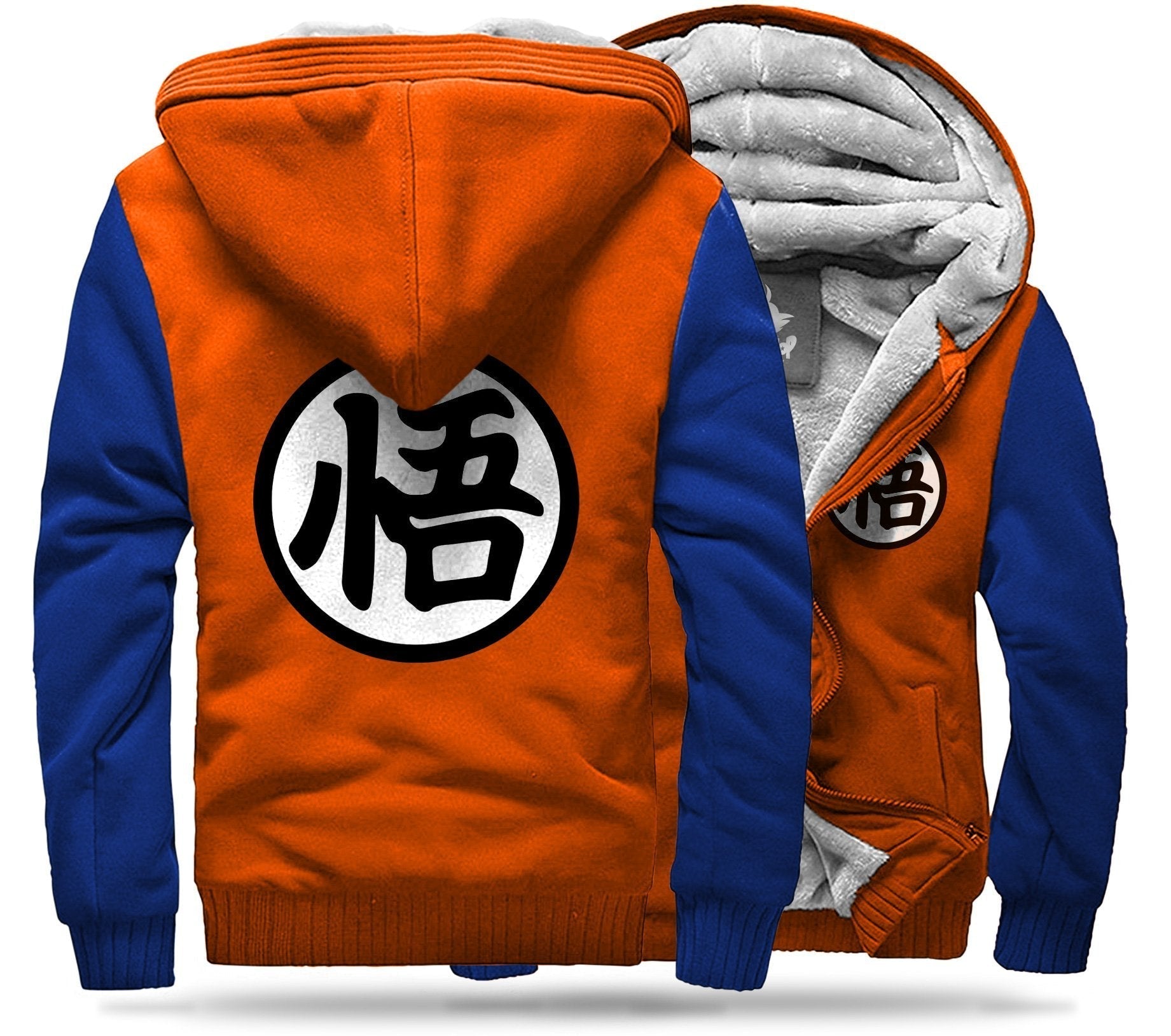 Veste Polaire DBZ Kanji "Go" (Orange & Bleu)