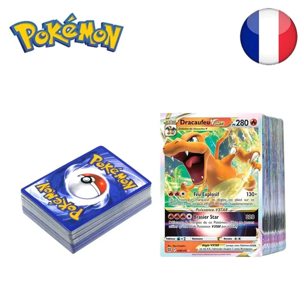 50 Cartes Pokémon Avec Boîte en Métal