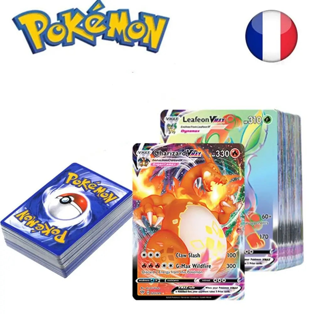 50 Cartes Pokémon Avec Boîte en Métal