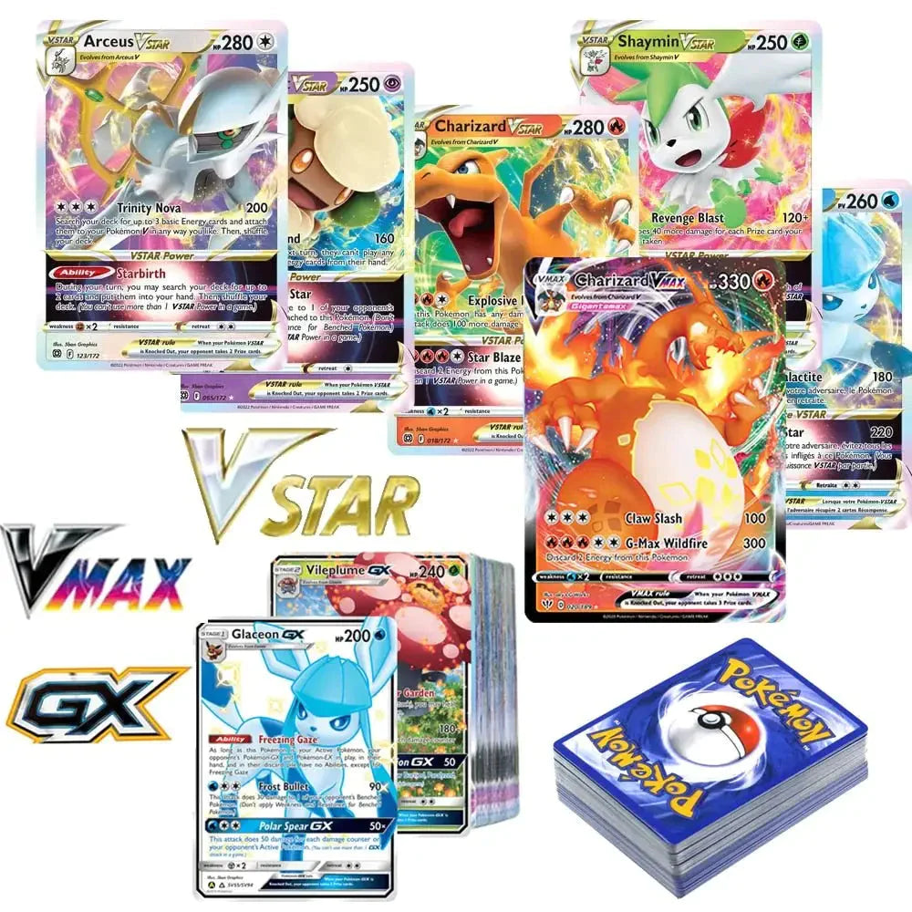 50 Cartes Pokémon Avec Boîte en Métal