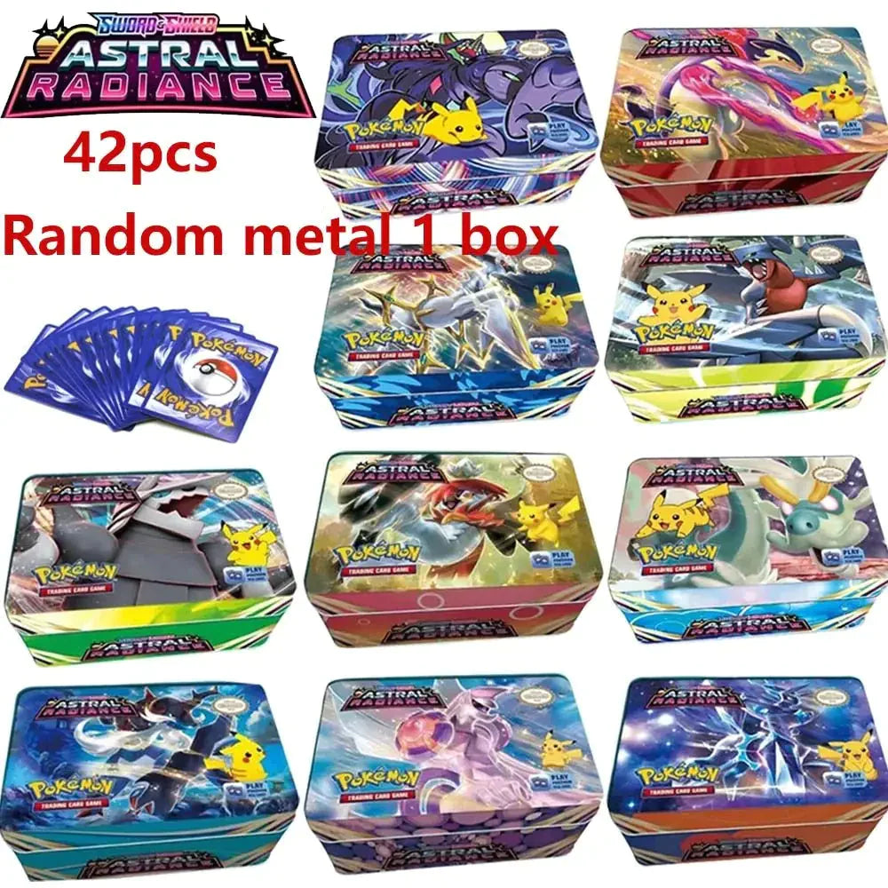 50 Cartes Pokémon Avec Boîte en Métal