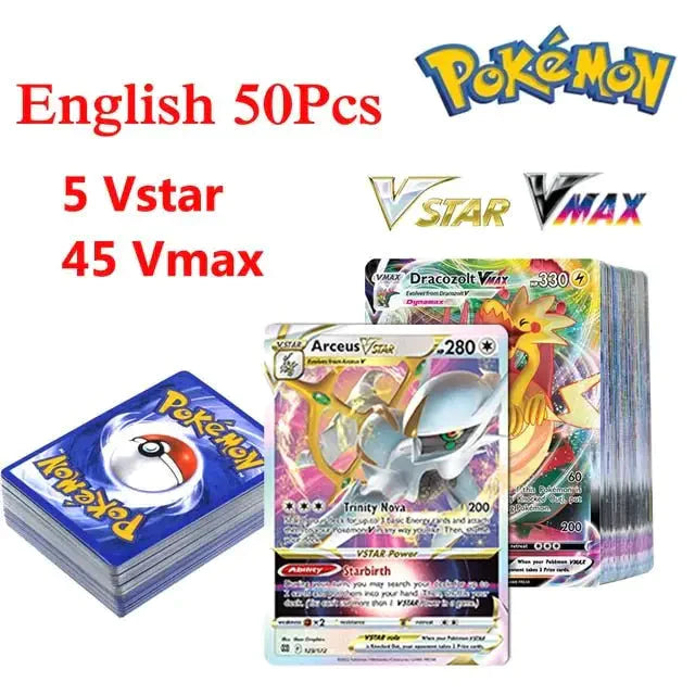 50 Cartes Pokémon Avec Boîte en Métal