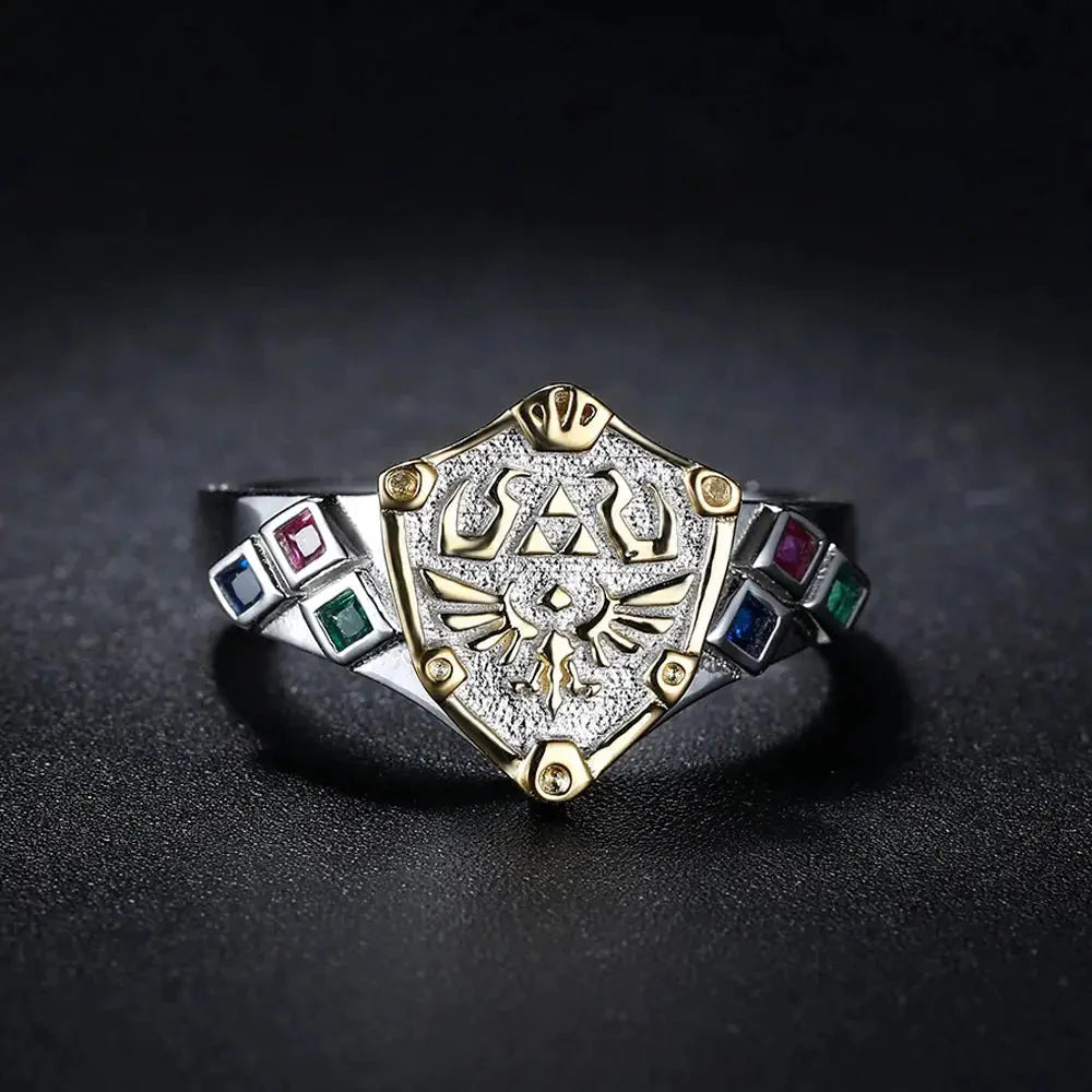 Bague Argent Zelda Bouclier Hylien