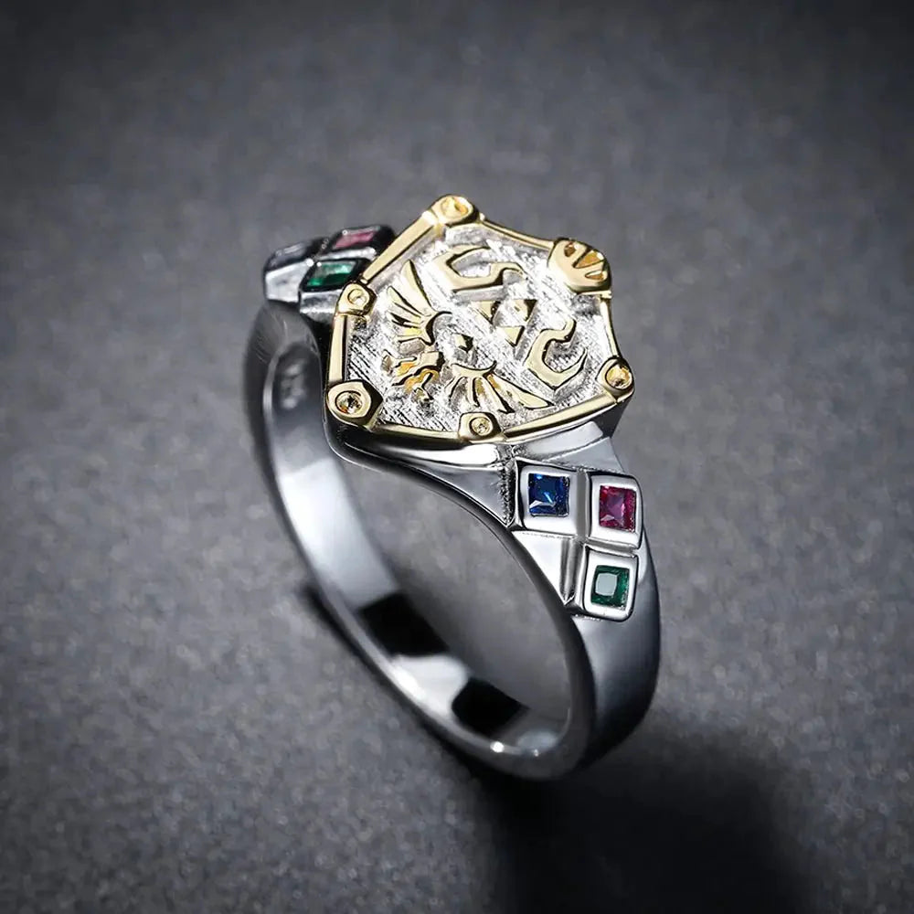 Bague Argent Zelda Bouclier Hylien