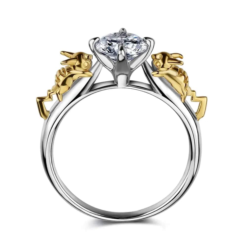 Bague de mariage en argent Pikachu