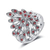Bague élégante plumes Paon Argent 925