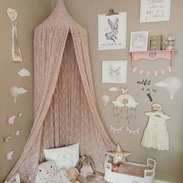 Ciel de Lit bébé<br> Rose transparent