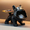 Décoration Statue de Bouledogue pour le Rangement de Clés et Bijoux