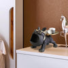 Décoration Statue de Bouledogue pour le Rangement de Clés et Bijoux