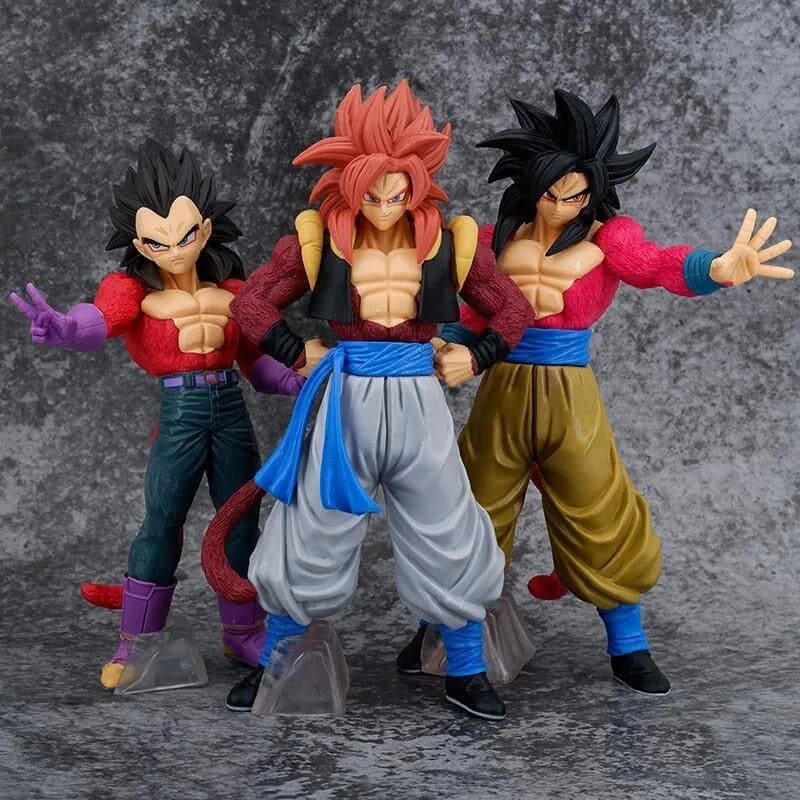 Figurines Vegeta, Son Goku et Gogeta Super Saiyan 4