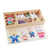 Puzzle en Bois de Changement de Vêtements pour la Famille Ours et Lapin