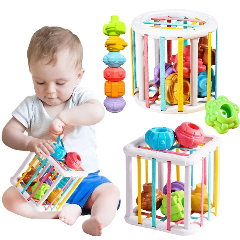 Jeu de Tri de Blocs aux Formes Colorées pour Bébés - Montessori