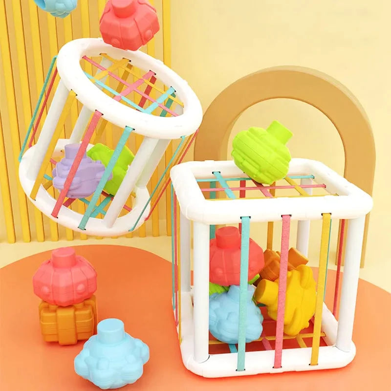 Jeu de Tri de Blocs aux Formes Colorées pour Bébés - Montessori