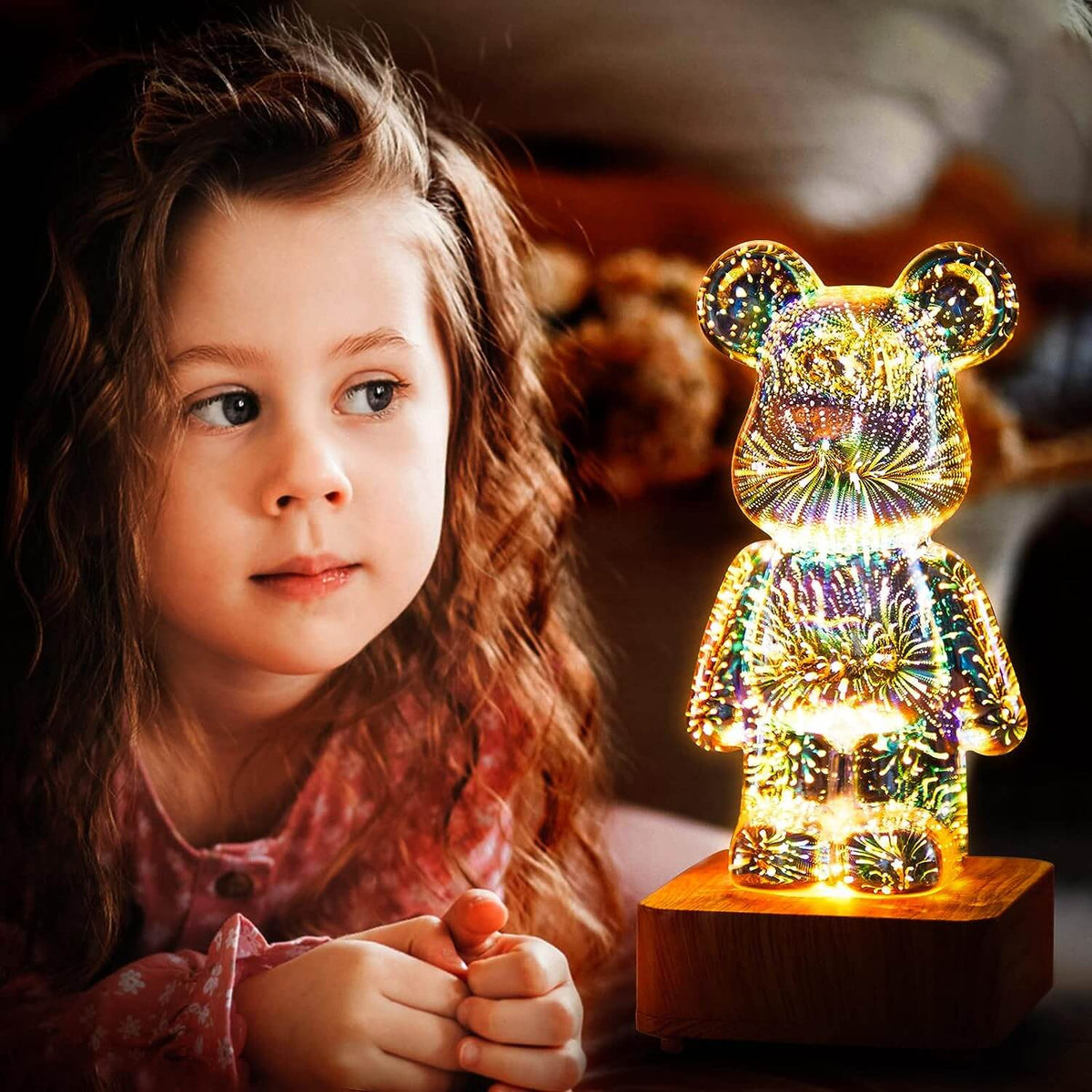 Lampe de Chevet Ourson : Veilleuse 7 Couleurs