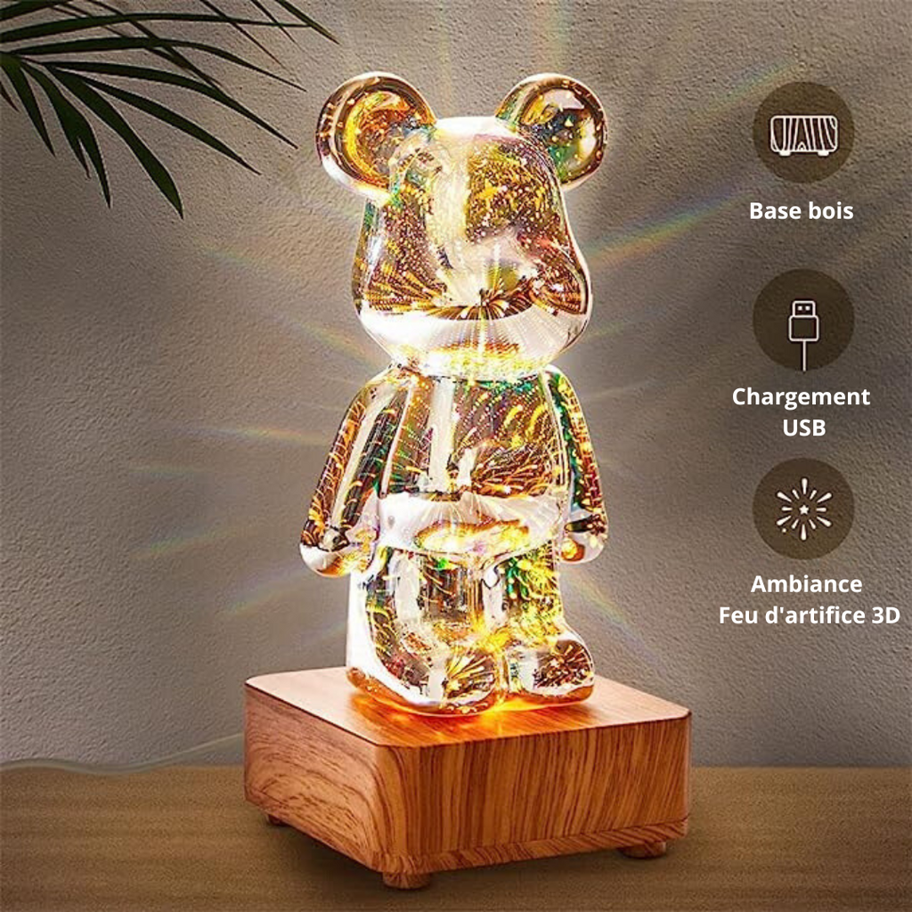 Lampe de Chevet Ourson : Veilleuse 7 Couleurs