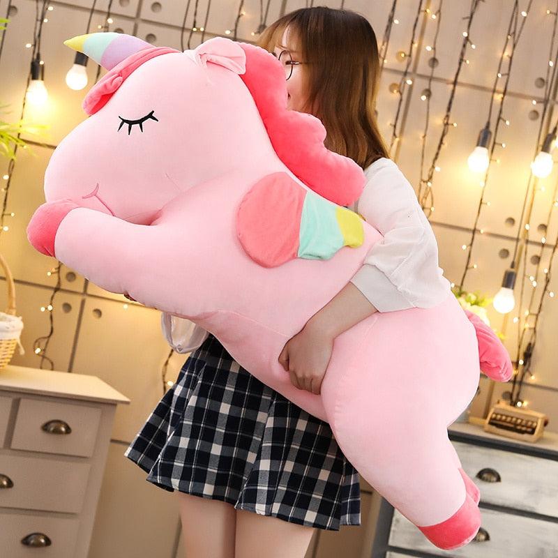Peluche Géante Licorne Rose