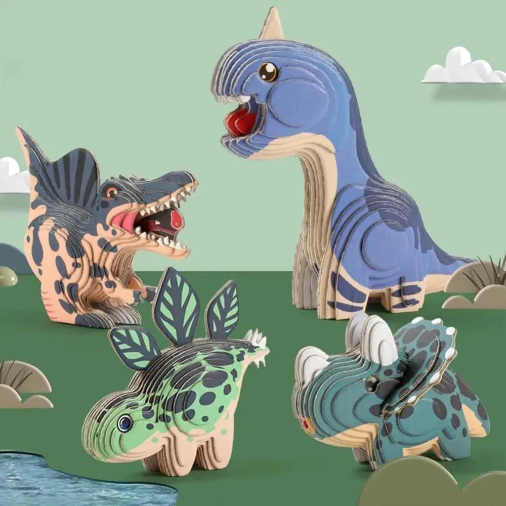 Puzzle en papier 3D dinosaure Montessori