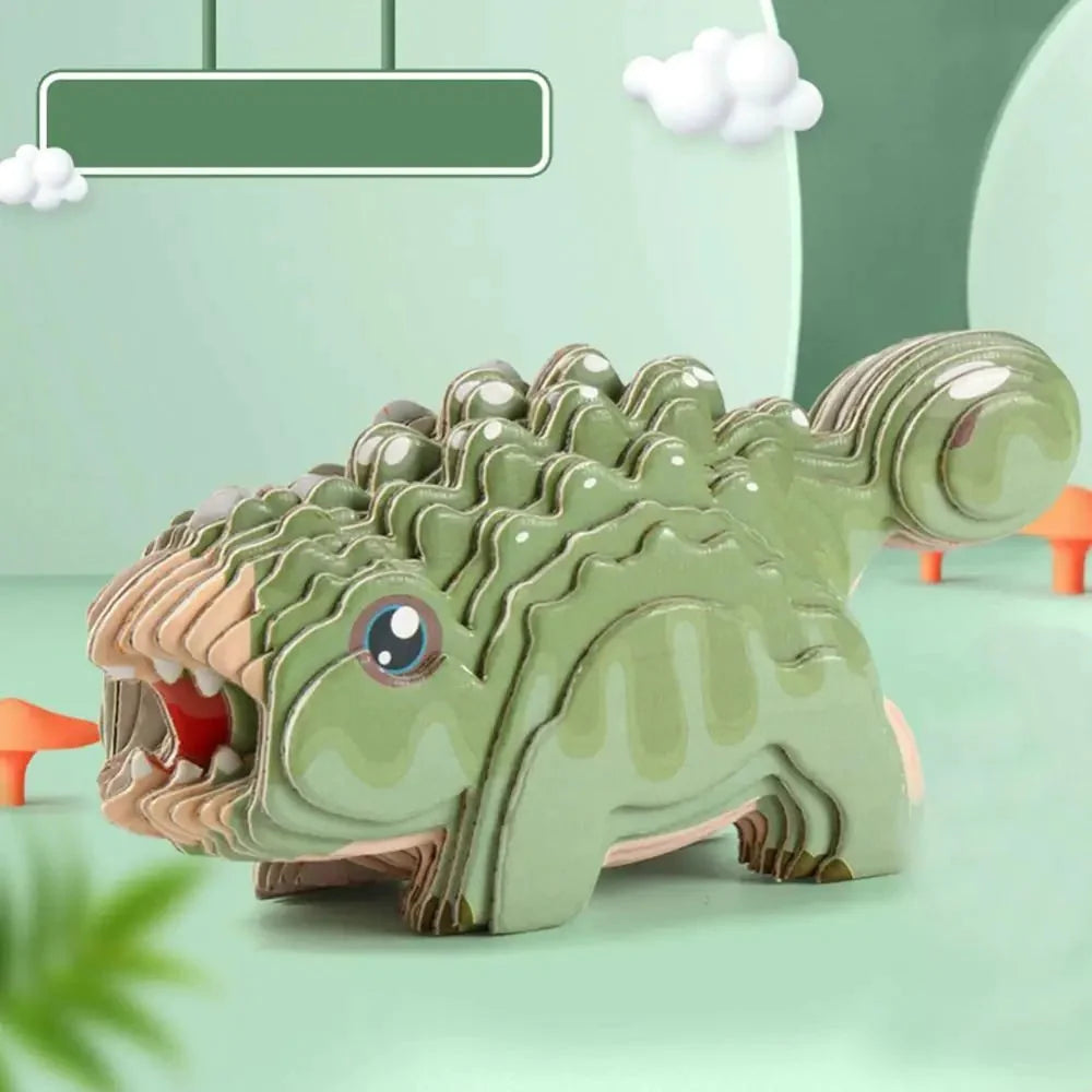 Puzzle en papier 3D dinosaure Montessori