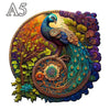 Puzzle rond en bois Paon