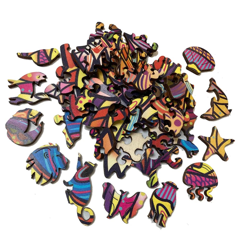 Puzzle rond en bois Paon