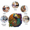 Puzzle rond en bois Paon
