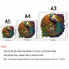 Puzzle rond en bois Paon