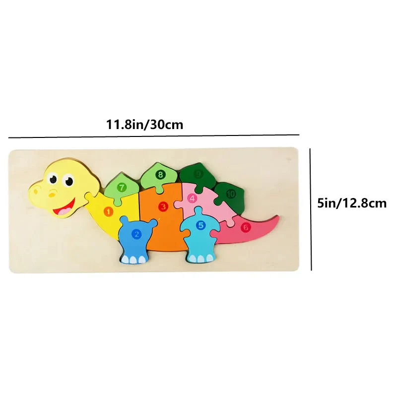 Puzzle en Bois pour Enfants : Animaux, Véhicules et Motifs Colorés