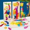 Puzzle en Bois pour Enfants : Animaux, Véhicules et Motifs Colorés