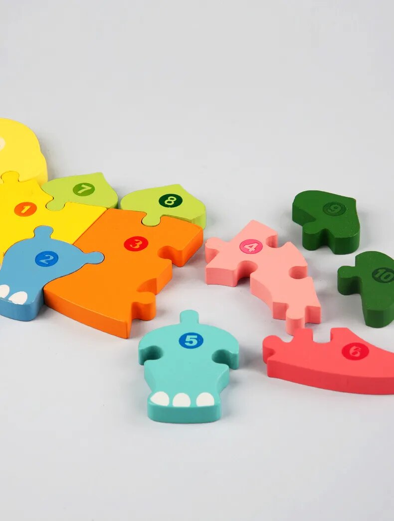 Puzzle en Bois pour Enfants : Animaux, Véhicules et Motifs Colorés