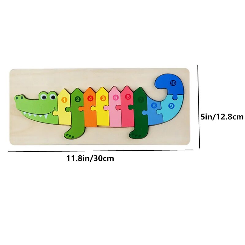 Puzzle en Bois pour Enfants : Animaux, Véhicules et Motifs Colorés