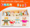 Puzzle en Bois de Changement de Vêtements pour la Famille Ours et Lapin