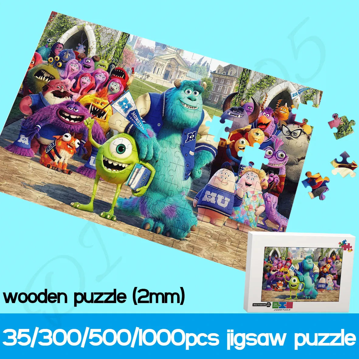 Puzzles Bois l'université des monstres
