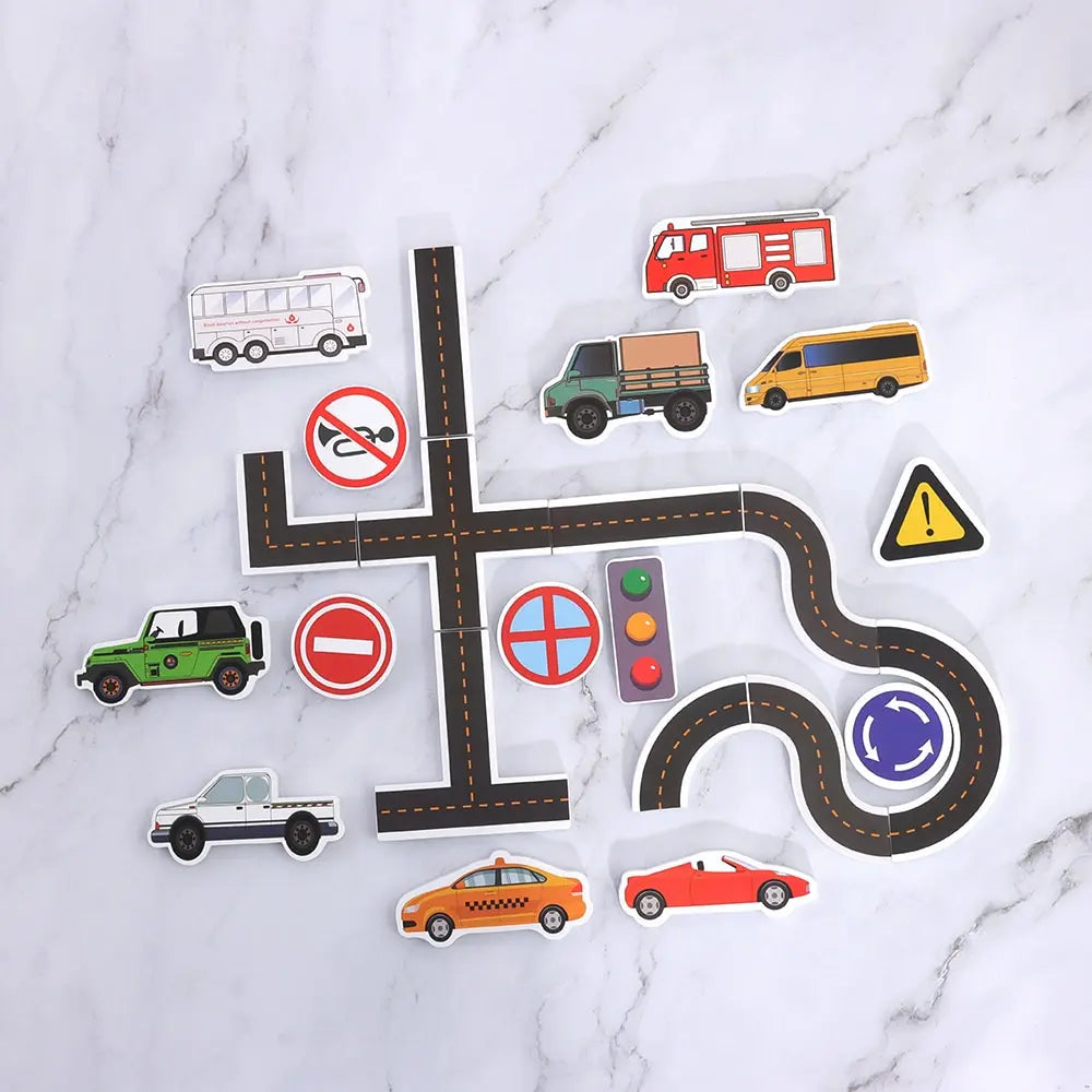 Jouet de Bain Puzzle Route Voiture