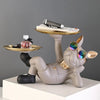 Statue décoration Bouledogue avec plateaux