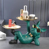 Statue décoration Bouledogue avec plateaux