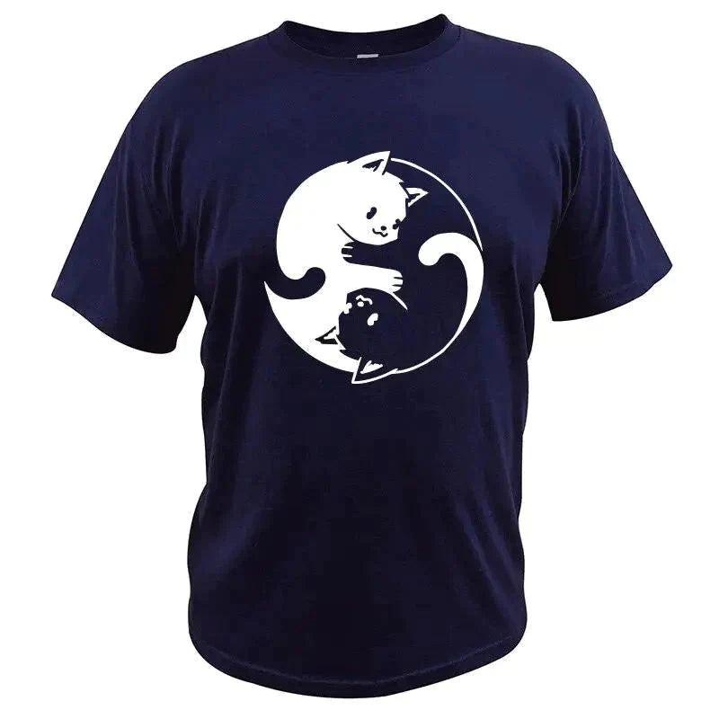 Tee shirt Chat Ying Yang 100% coton