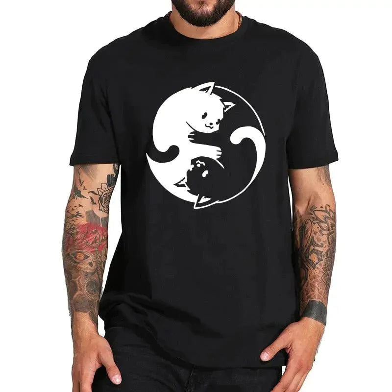 Tee shirt Chat Ying Yang 100% coton