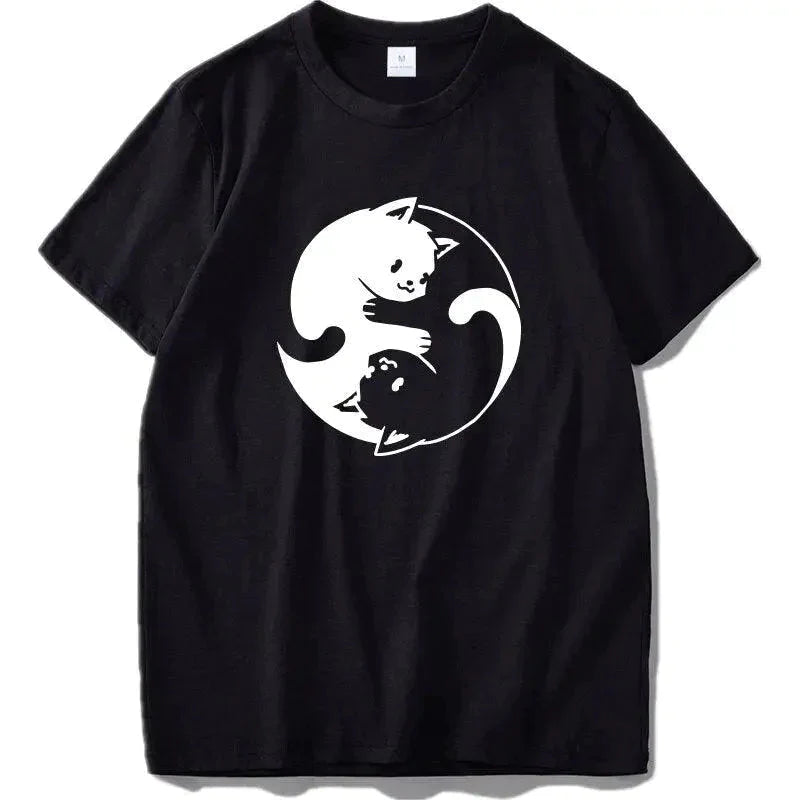 Tee shirt Chat Ying Yang 100% coton