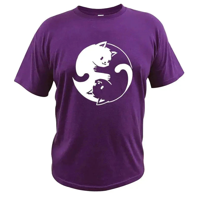 Tee shirt Chat Ying Yang 100% coton