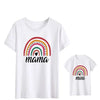 Tee shirts arc-en-ciel pour mère et fille