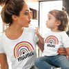 Tee shirts arc-en-ciel pour mère et fille