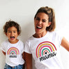 Tee shirts arc-en-ciel pour mère et fille