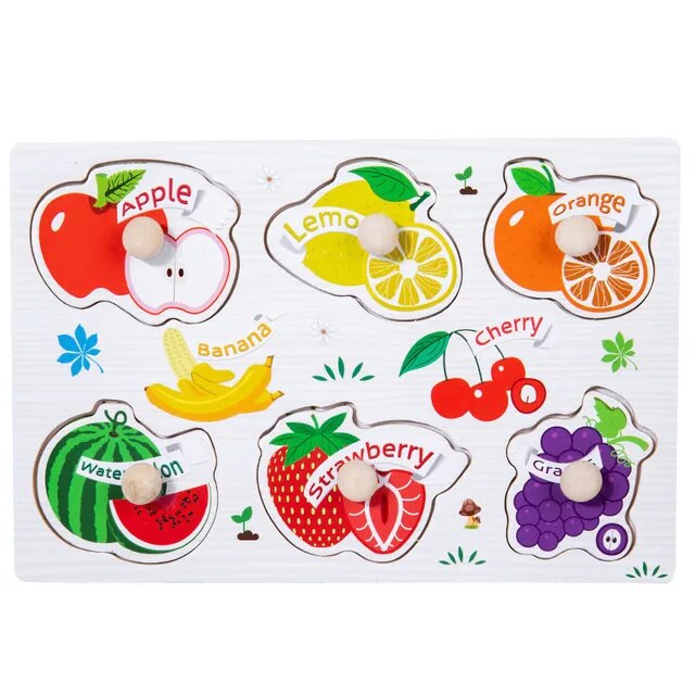 Puzzle pour Apprentissage des Fruit en Anglais - Montessori