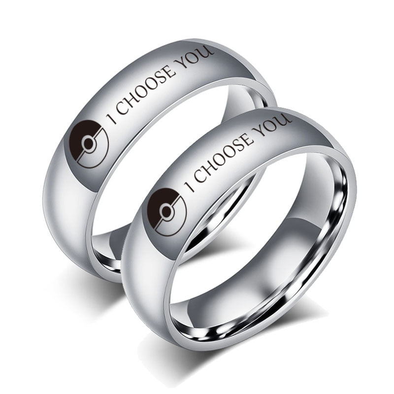 Bague Pokemon Fiançailles Acier Inoxydable