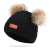 Bonnet en laine double pompon pour enfants