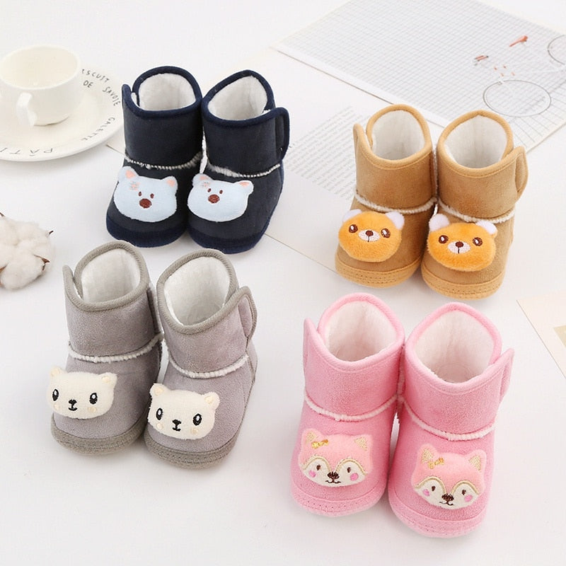 Bottines neige peluche pour nouveau-né