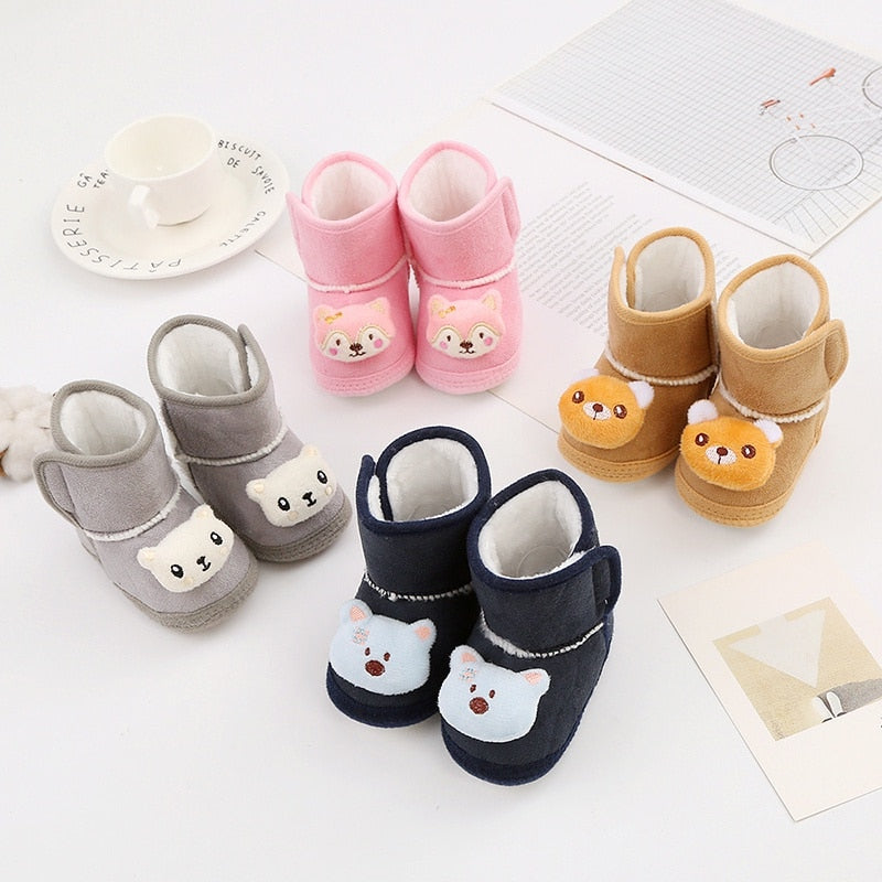 Bottines neige peluche pour nouveau-né
