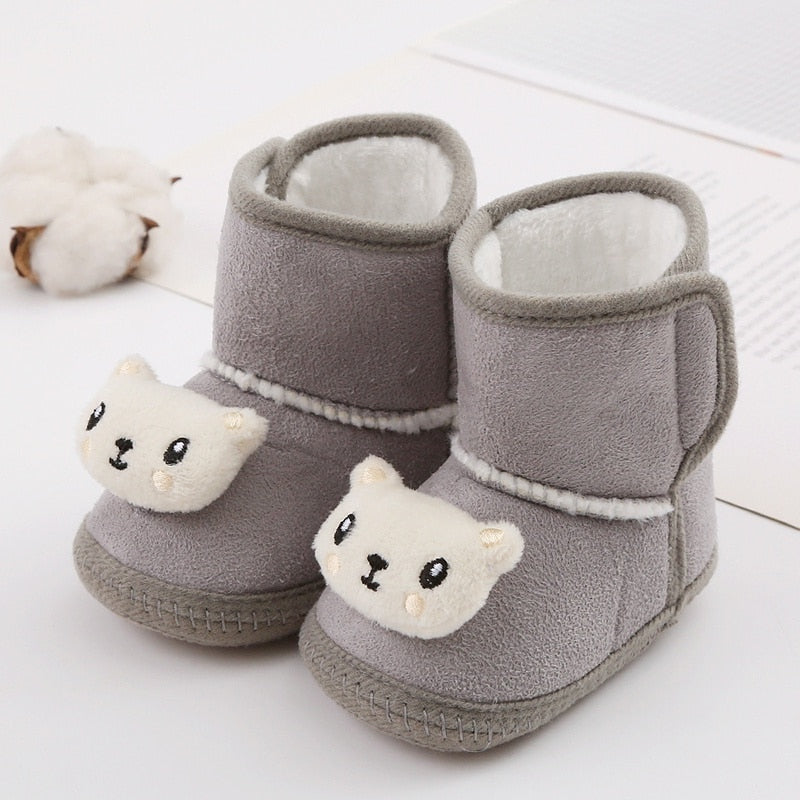 Bottines neige peluche pour nouveau-né