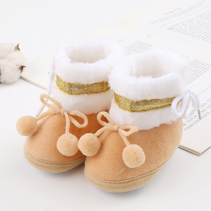 Bottines neige peluche pour nouveau-né